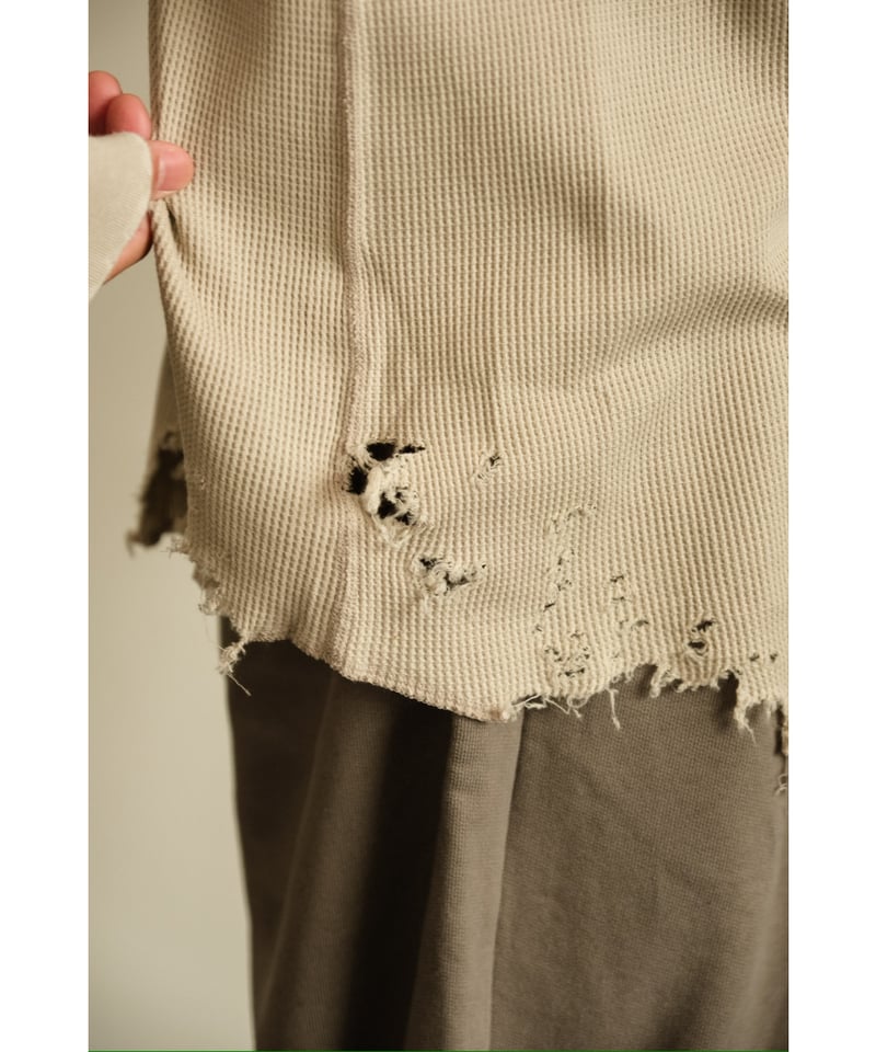 【ANCELLM】DAMAGE WAFFLE CREW ANCELLM/アンセルム/DAMAGE WAFFLE CREW LS T | GARDEN