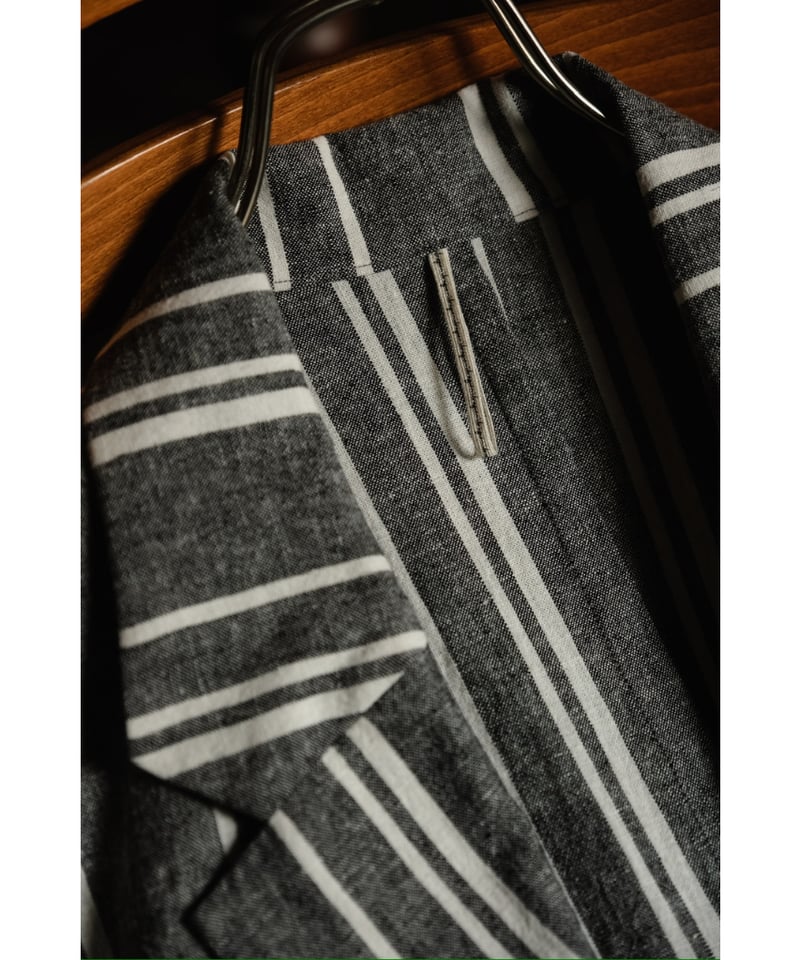 25SS新品／半額【m's braque】S2B NORFOLK JACKET Norfolk Jacket -grey x white stripe- – m's braque