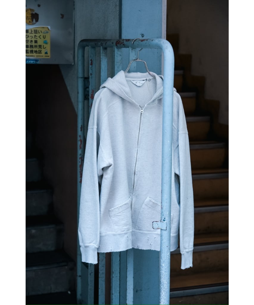 最終値下げANCELLM CRASH ZIP HOODIE ANCELLM（アンセルム） 2024SS 24SS CRASH ZIP HOODIE