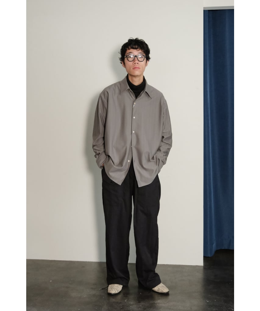 KANEMASA PHIL. 36G Ideal Wool Stripe Shirt | Mu KANEMASA PHIL. 36G Ideal Wool Stripe Shirt | Mu