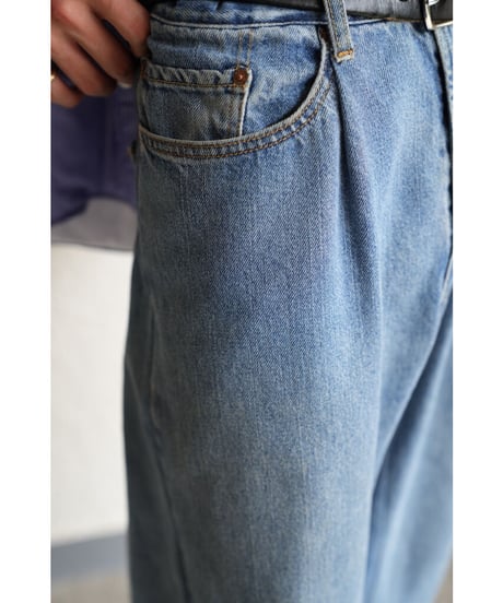 SEEALL RECONSTRUCTED BELTED BUGGY JEANS
