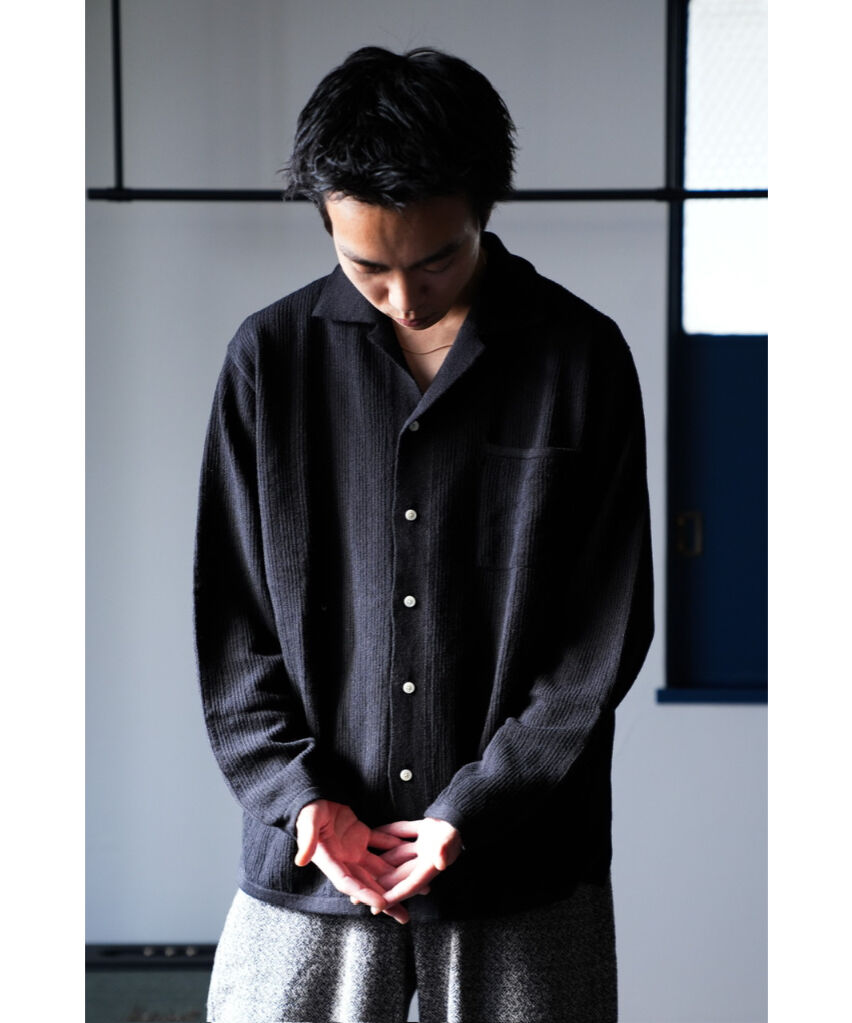 COOHEM WOOL SILK STRIPE KNIT SHIRT | MusterWerk