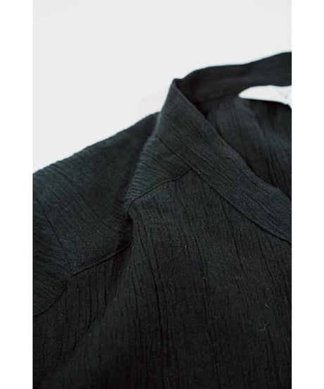 ANCELLM CREPE HALF ZIP SHIRT