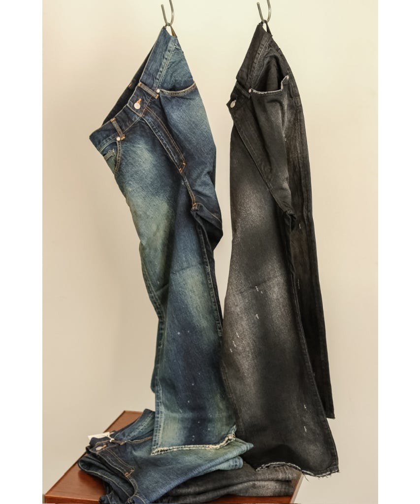 ANCELLM AGING TAPERED 5P DENIM PANTS | MusterWe ANCELLM AGING TAPERED 5P DENIM PANTS | MusterWe