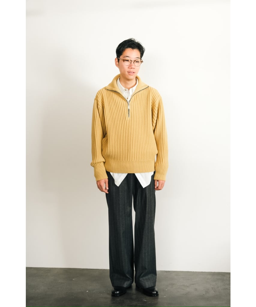 Olde H & Daughter TWIST WOOL HALF ZIP NECK P/O