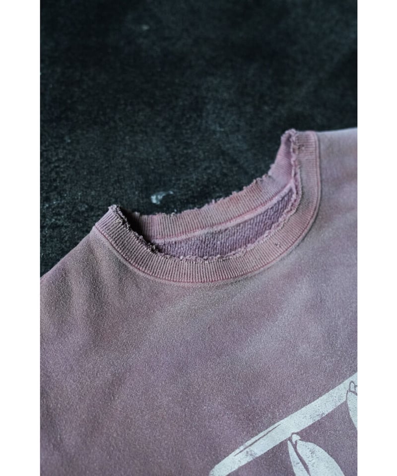 ANCELLM DYED DAMAGE FLOWER PRINT SWEAT SHIRT | ANCELLM DYED DAMAGE FLOWER PRINT SWEAT SHIRT |