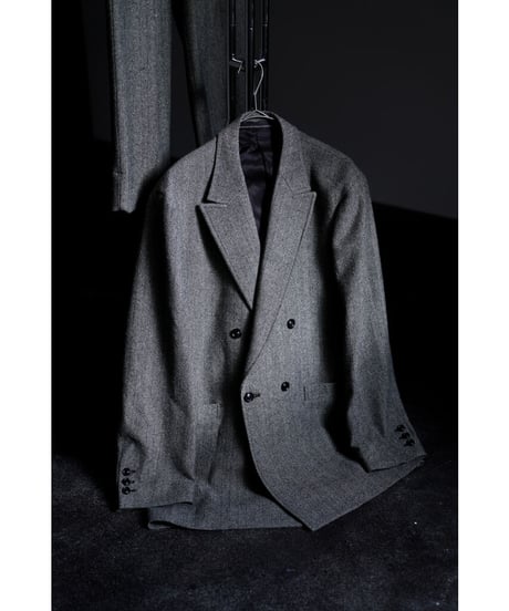 ULTERIOR WOOL SILK HERINGBONE DOUBLE JACKET