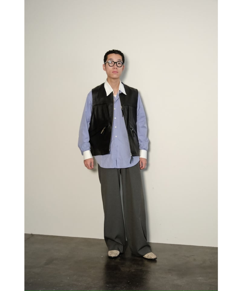 【新品】エムズブラック tucked baggy pants m's braque(エムズ ブラック) / TUCKED BAGGY PANTS Gray Amundsen