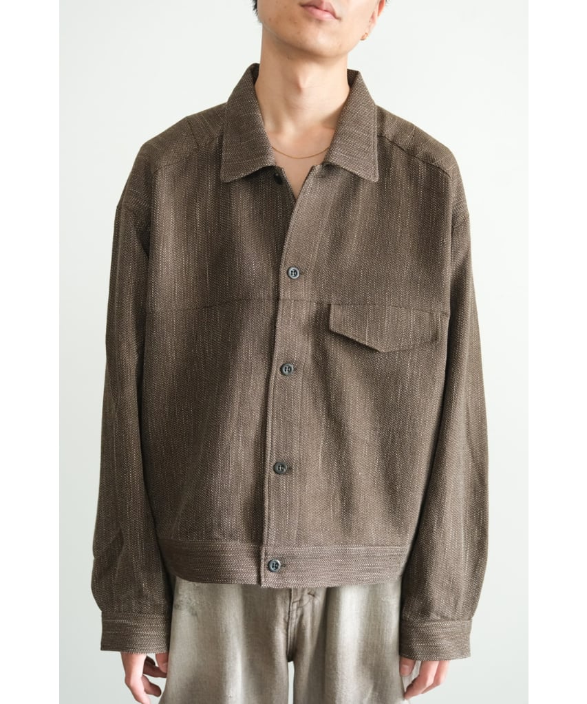 ANCELLM MELANGE WOOL WORK SHIRT BLOUSON | Muste