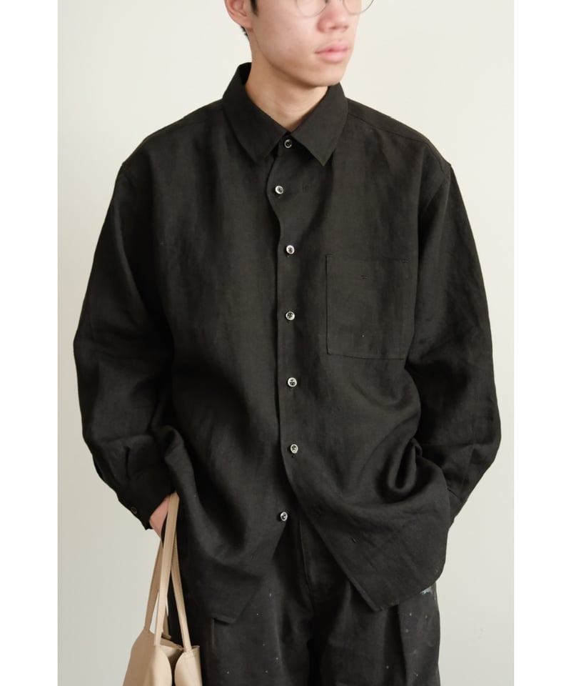 Gorsch Belgium Linen Wide Silhouette Collar Shi