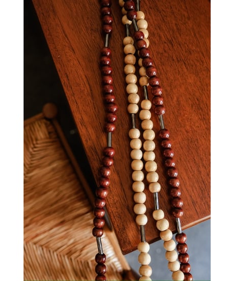 m's braque "Exclusive" VINTAGE WOOD NECK STRAP / NECKLACE