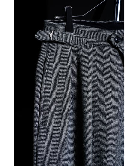 ULTERIOR WOOL HERINGBONE WIDE TROUSERS