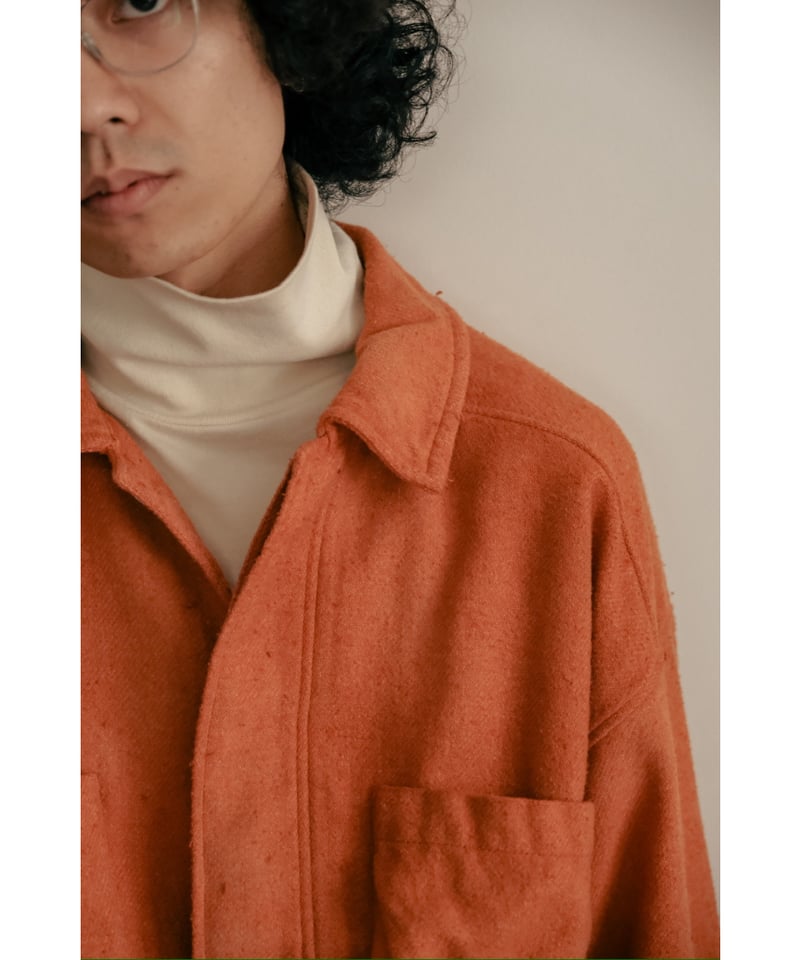 トップス ANCELLM PILLING SHIRT JACKET TERRACOTTA 2024AW】 ANCELLM (アンセルム) 