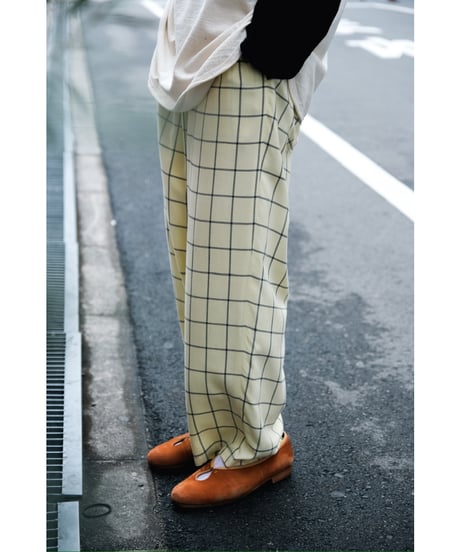 ANCELLM RAYON CHECK SLACKS