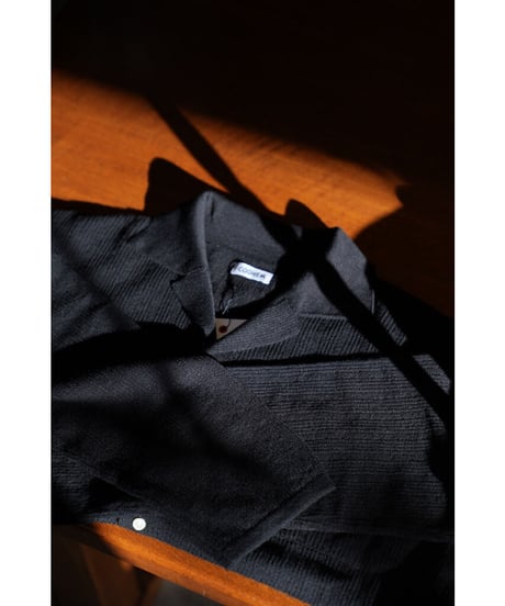 COOHEM WOOL SILK STRIPE KNIT SHIRT