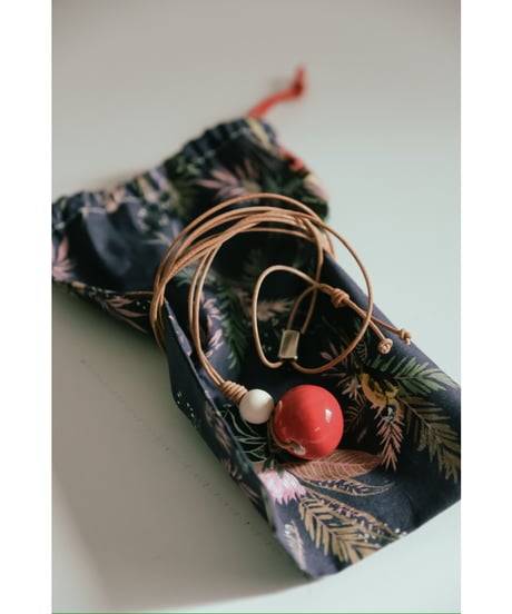 m's braque LEATHER CORD CERAMIC & WOODS NECKLACE