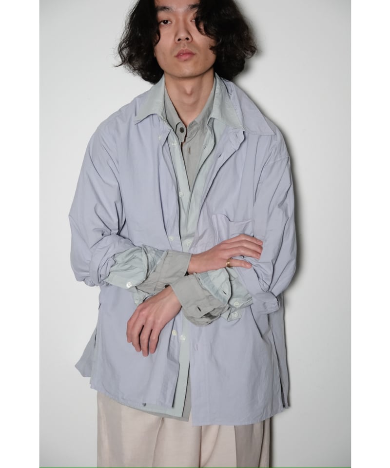 25SS ANCELLM DYED SHRINK OVER SHIRT サイズ1 ANCELLM DYED SHRINK OVER SHIRT [PURPLE] - Fresh Service