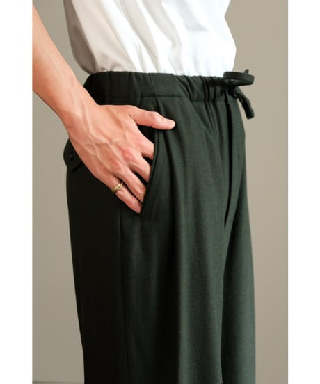 ULTERIOR SUPER FINE WOOL CHECKED DRAWSTRING PANTS