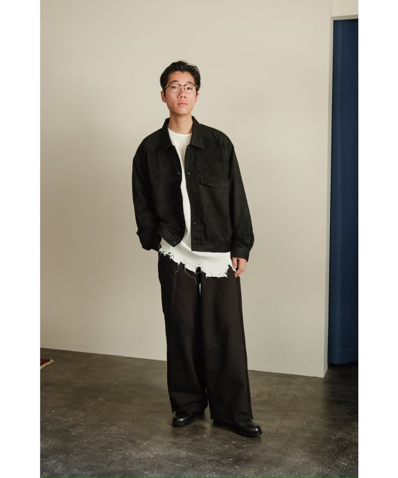 ジャケット・アウター ANCELLM VEAGAN SUEDE WORK SHIRT BLOUSON VEGAN SUEDE WORK SHIRT BLOUSON(BLACK) – ANCELLM