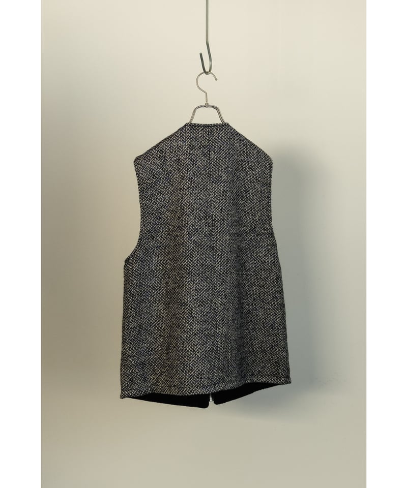 BISOWN MIX TWEED×VELVETEEN ZIPUP VEST | MusterW