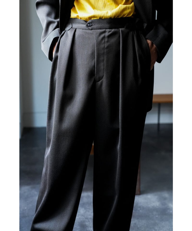 ULTERIOR MELANGE WOOL GABARDINE WIDE TROUSER | ULTERIOR MELANGE WOOL GABARDINE WIDE TROUSER |