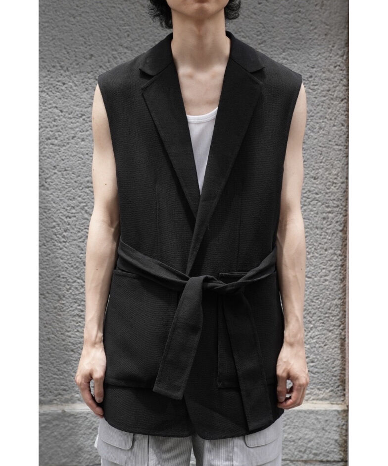 POSTELEGANT Washi Wool Rever Vest 定価13万円 POSTELEGANT WASHI PAPER WOOL REVER VEST | Muste
