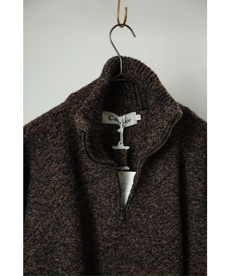 最終値下げ【定価33万！新品未使用】最高級英国製ウールカシミア生地×日本製仕立て Caledoor British Wool Half Zip Knit Made by mac