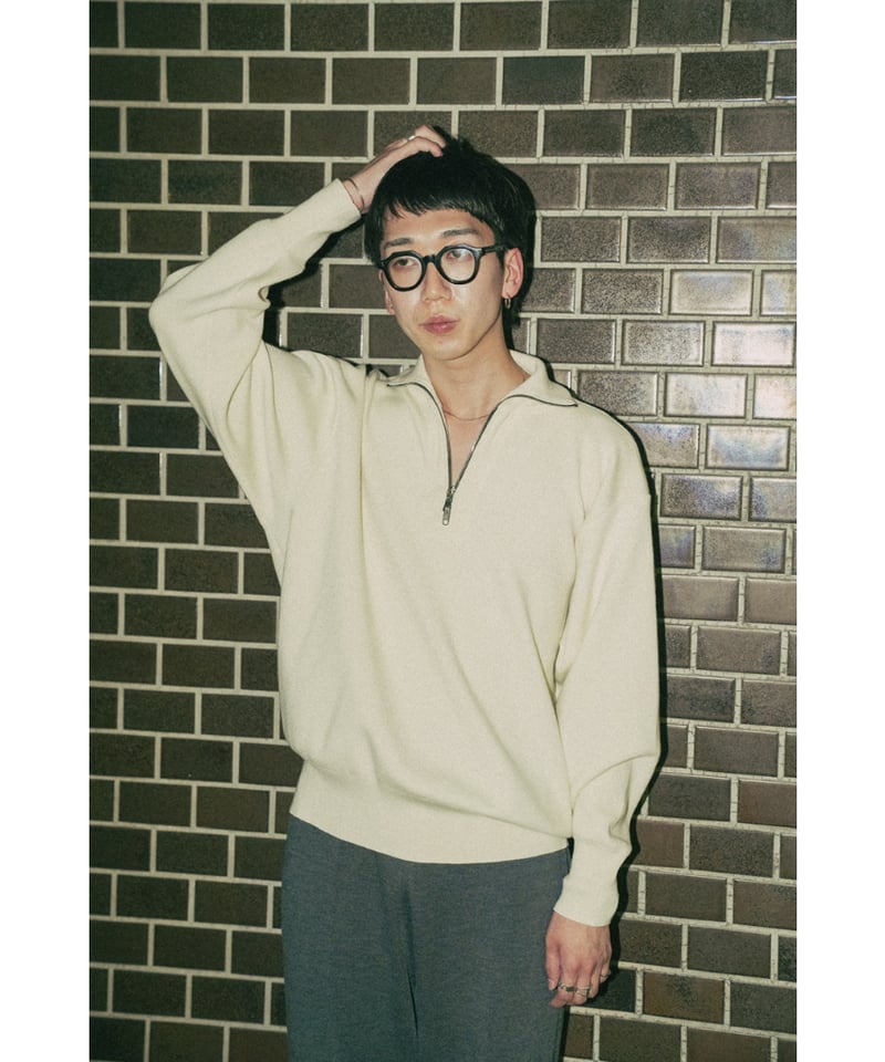 Olde H & Daughter WOOL KNIT TRACK HALF ZIP | Mu