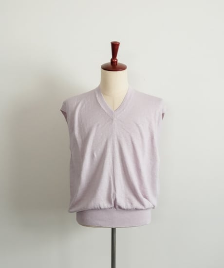 Olde H & Daughter LINEN / SILK PLAIN STITCH V NECK N/S