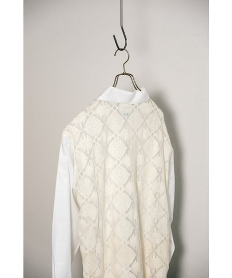 PERIOD FEATURES Cotton Poplin Back Knit Lace Pullover