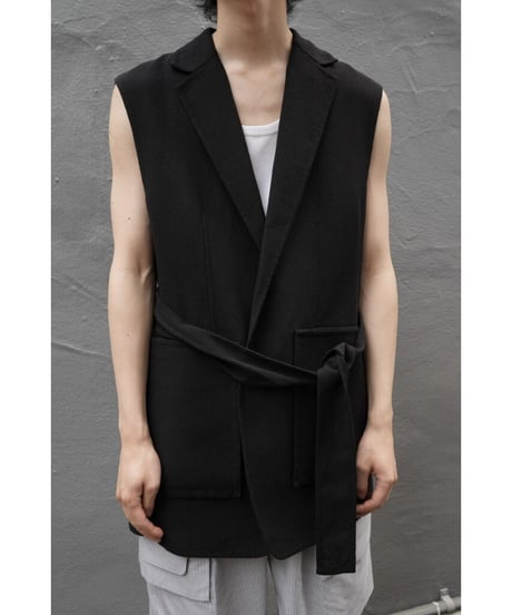 POSTELEGANT WASHI PAPER WOOL REVER VEST
