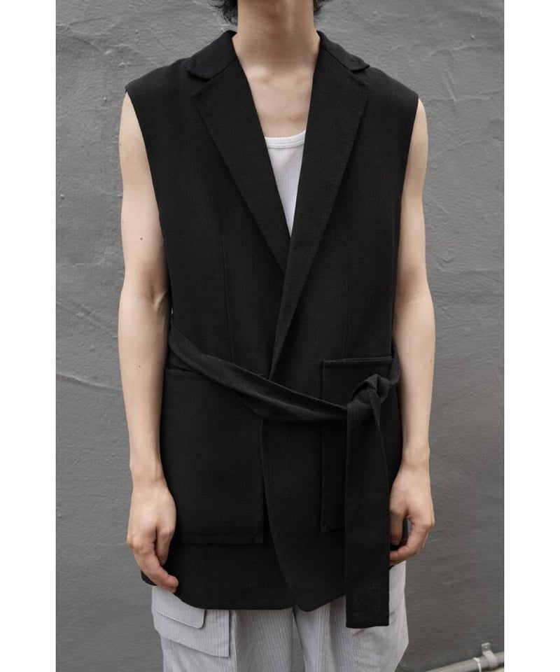 POSTELEGANT WASHI PAPER WOOL REVER VEST | Muste