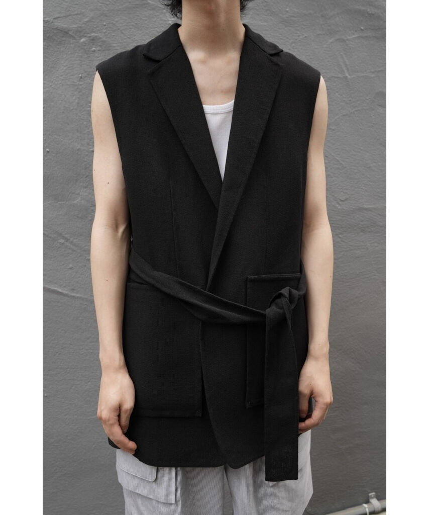POSTELEGANT WASHI PAPER WOOL REVER VEST | Muste