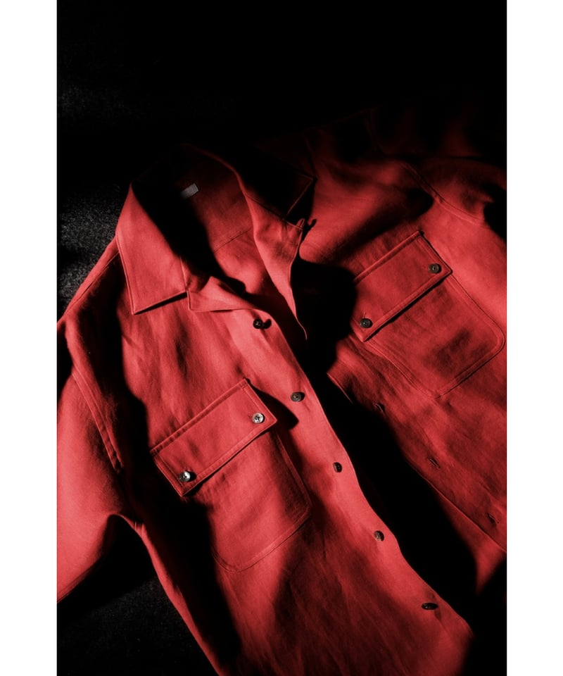 ULTERIOR L/R TWILL OPEN COLLAR SHIRT | MusterWe ULTERIOR L/R TWILL OPEN COLLAR SHIRT | MusterWe