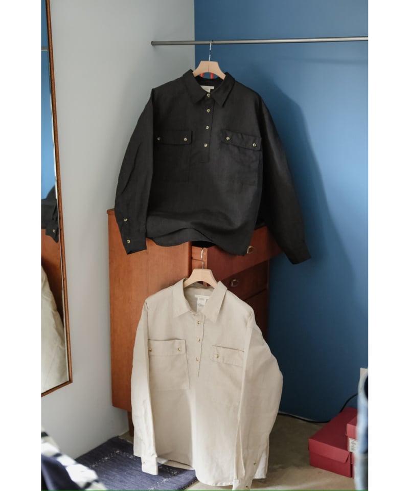 トップス ye olde and new man randonneur pullover YE OLDE AND NEW MAN RANDONNEUR 02 PULLOVER SHIRT ECRU