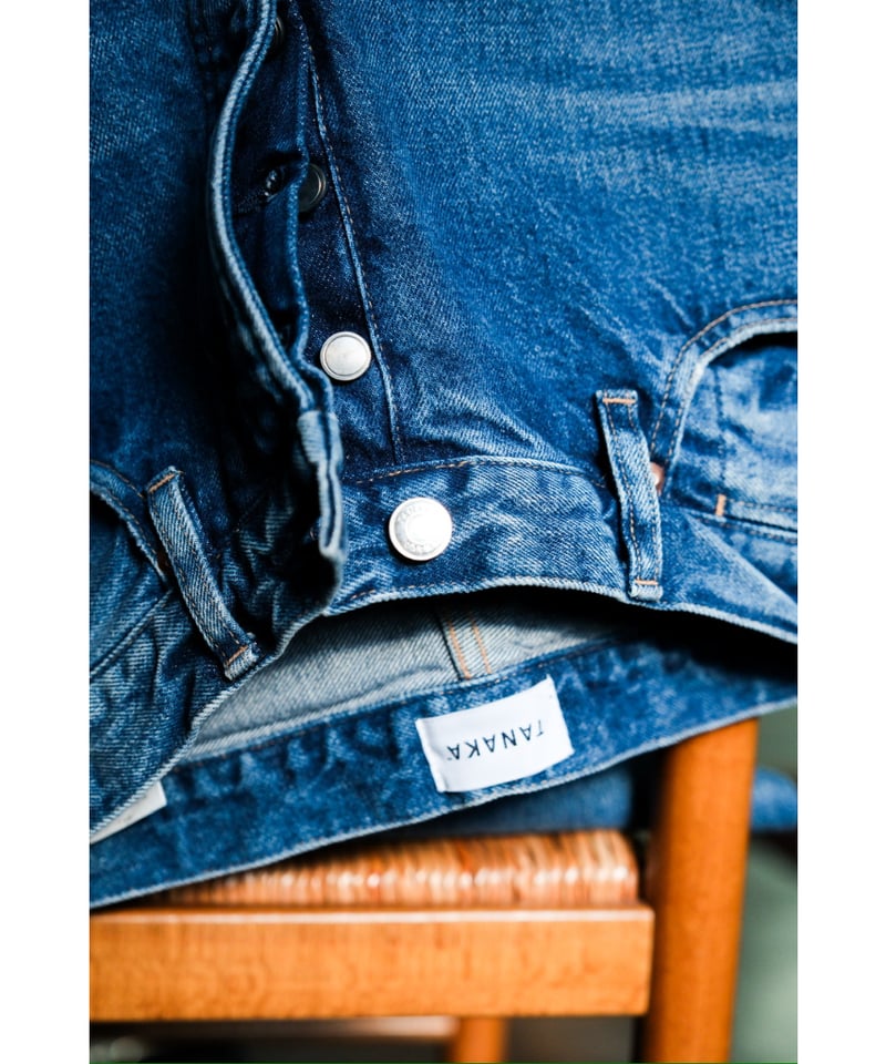 TANAKA the straight jean trousers 29インチ TANAKA タナカ】 THE STRAIGHT JEAN TROUSERS - BLACK / PARK