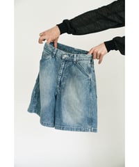 ULTERIOR "Exclusive" FADED LIGHT DENIM PAINTER SHORTS