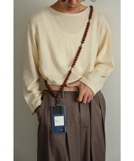 m's braque "Exclusive" VINTAGE WOOD NECK STRAP / NECKLACE