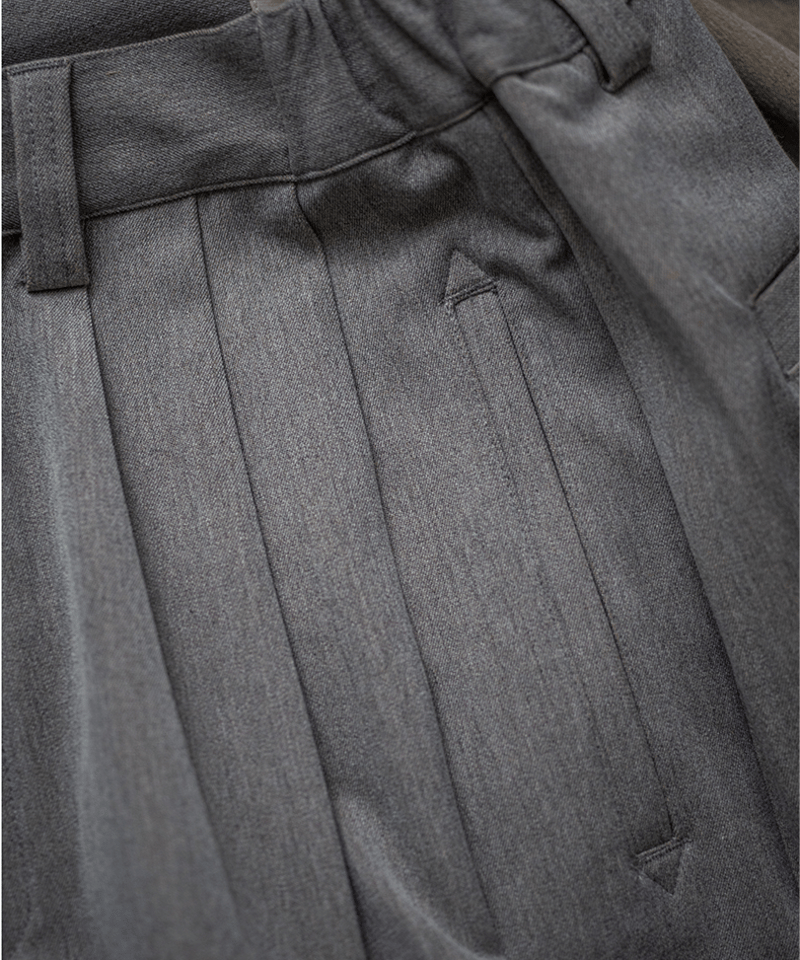 Triple Pleated Pants-Twilight Grey | MIZUTOKI