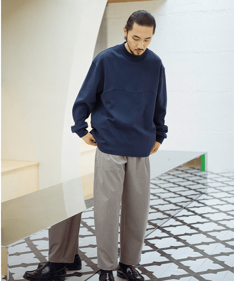 Triple Pleated Pants-Twilight Grey | MIZUTOKI