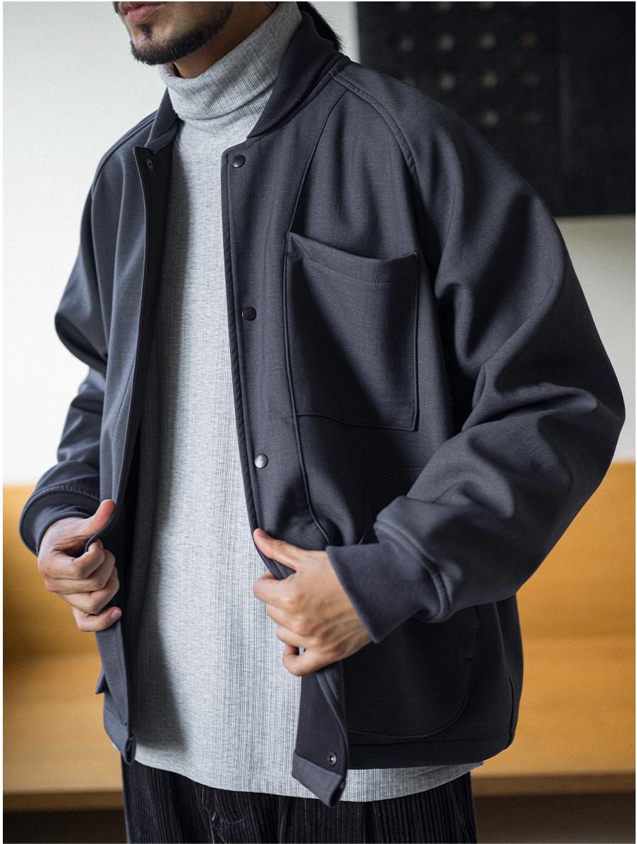 TR/Wool Coach Jacket-Sunset Grey | MIZUTOKI TR/Wool Coach Jacket-Sunset Grey | MIZUTOKI