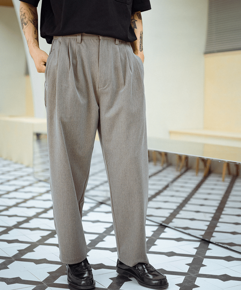 パンツ Pleated Pants Triple Pleated Pants-Twilight Grey | MIZUTOKI