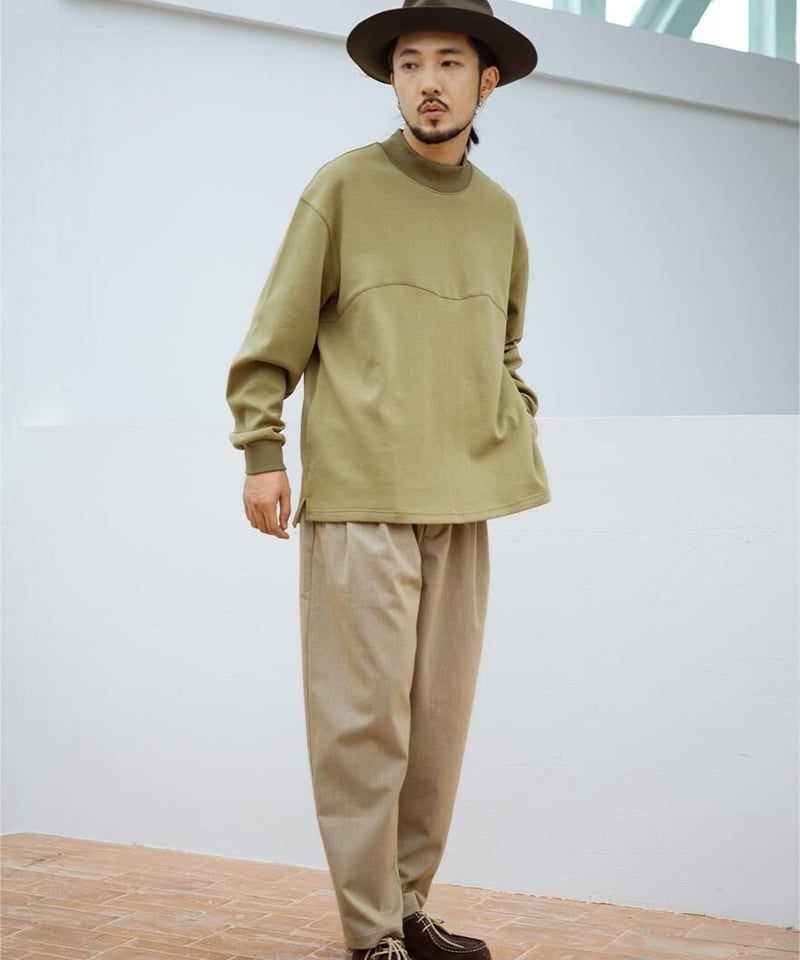 Mock Neck Wave LS-Green | MIZUTOKI