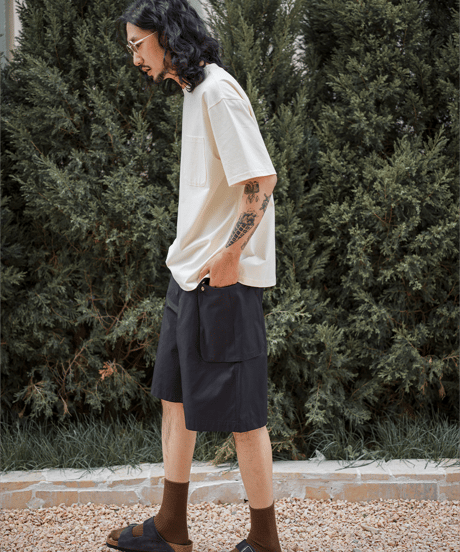 P-44 Short Pants-Carbon Black