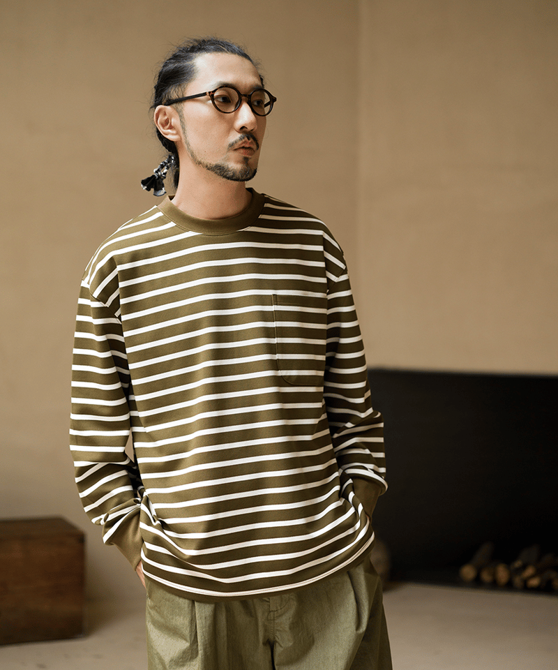 Border Pocket Sweatshirt-Ginger x Apricot | MIZ