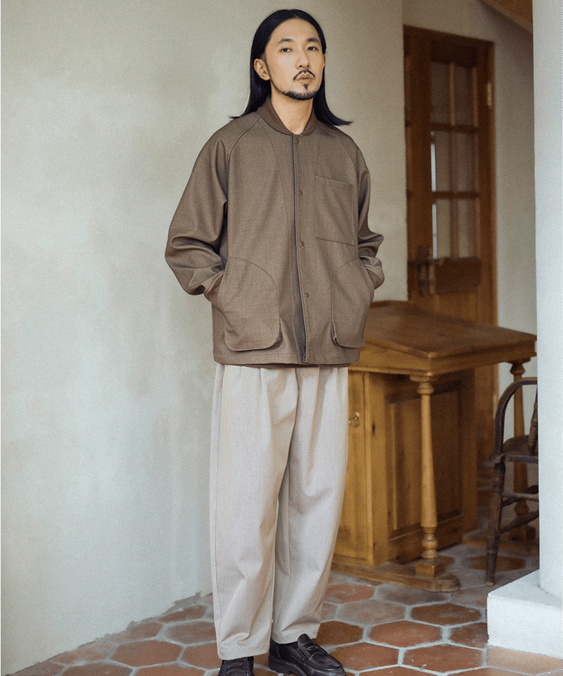 TR/Wool Coach Jacket-Copper Brown | MIZUTOKI