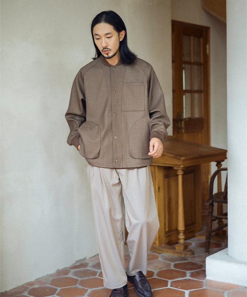 TR/Wool Coach Jacket-Copper Brown | MIZUTOKI