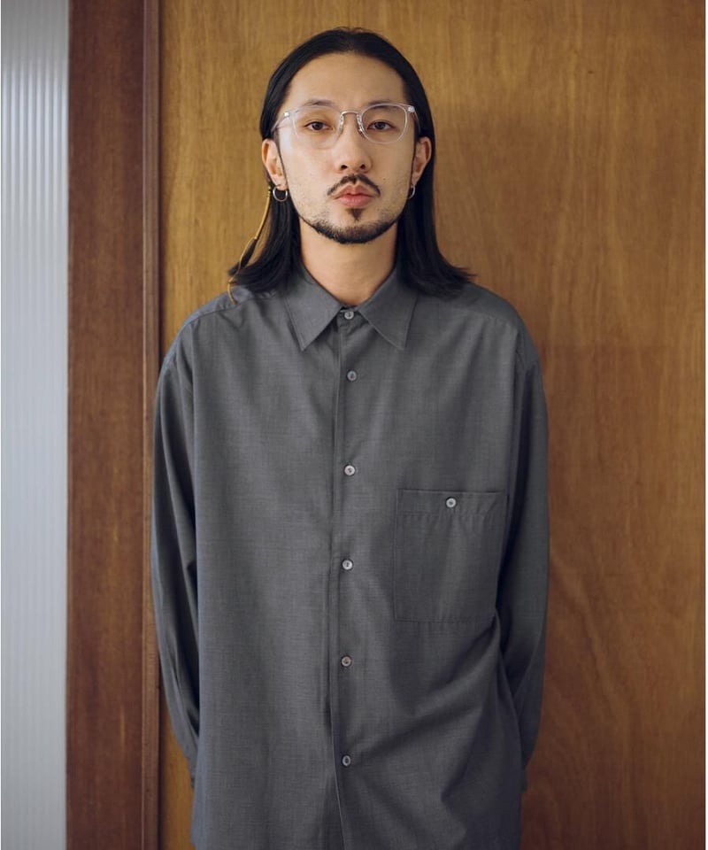 Side Slit Shirt-Green | MIZUTOKI