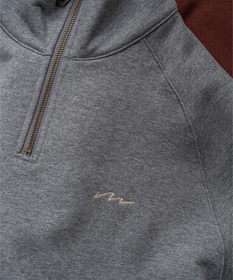 Half zip Sweatshirt-Heather Grey | MIZUTOKI