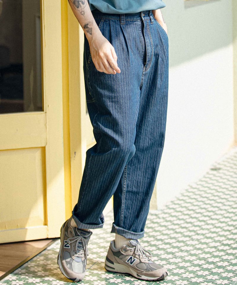 BISHOOL デニムサルエルワイドパンツ indigo BISHOOL デニムサルエル